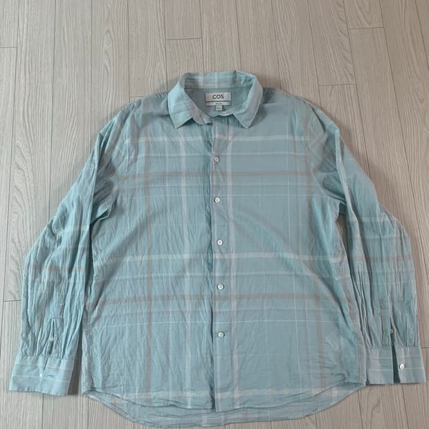 COS 코스 블루 체크 셔츠