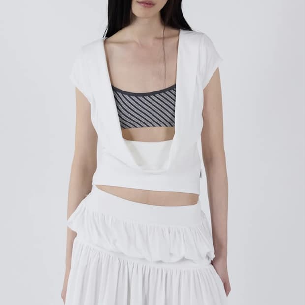 세릭 Draped Backless Top_white