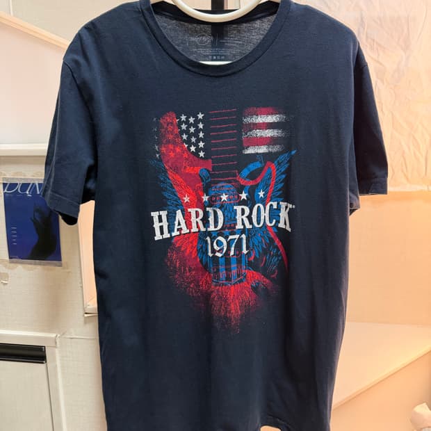 하드락 네이비 성조기 반팔티
