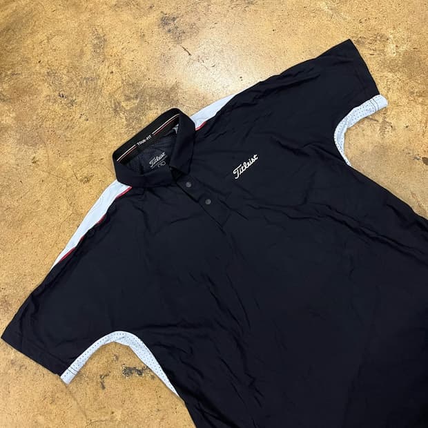 [정품/XL] 타이틀리스트 투어핏 반팔 골프 티셔츠 블랙 b14