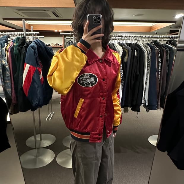 L)도그타운 빈티지 레드/옐로우 새틴 자켓