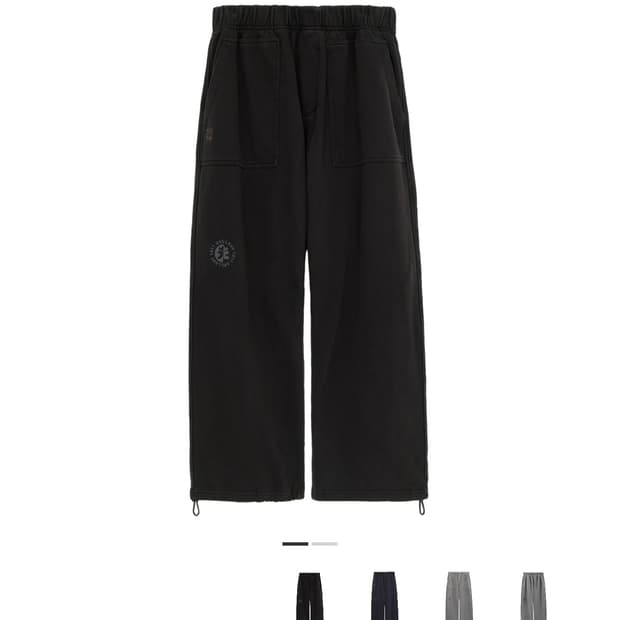 1) 폴리테루 퍼티그 스웻 팬츠 워시드 블랙 