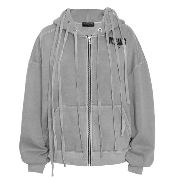 덕다이브 스트링 아일렛 피그먼트 후드집업 그레이 L