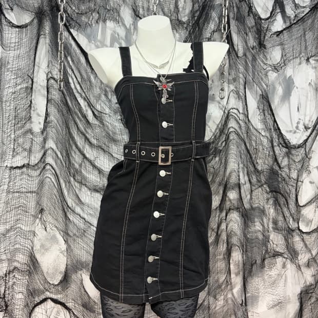 Y2K stitch belt one-piece