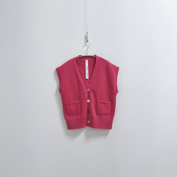 넘버프로젝트 울 캐시 베스트 가디건