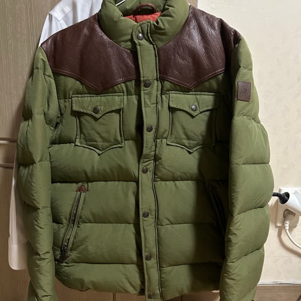 펜필드 올리브색 카키색 패딩 m