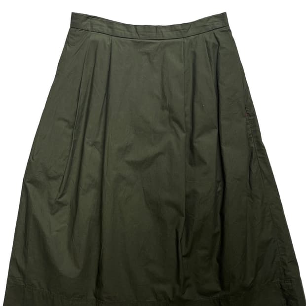 Khaki pin tuck skirt