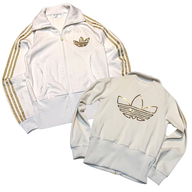 00s 아디다스 글리터 빅파이어버드 져지 화이트 골드