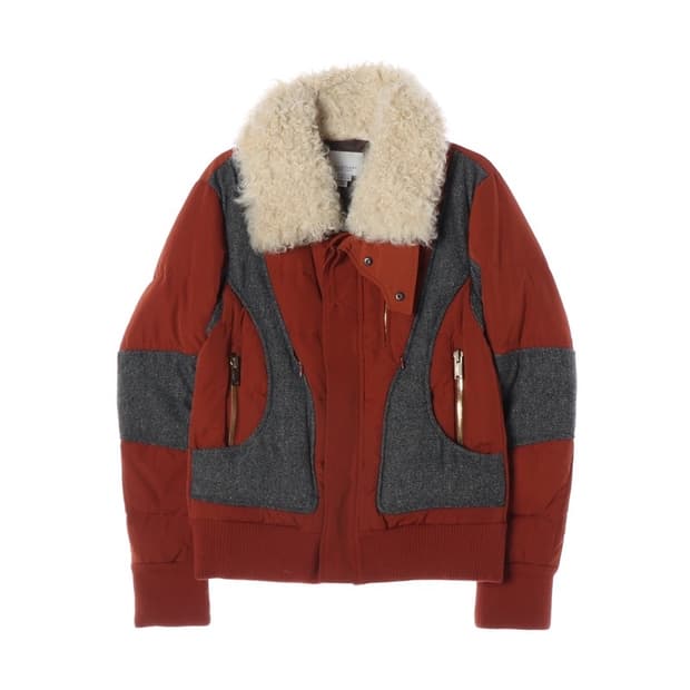 질스튜어트 뉴욕 구스다운 무스탕 패딩