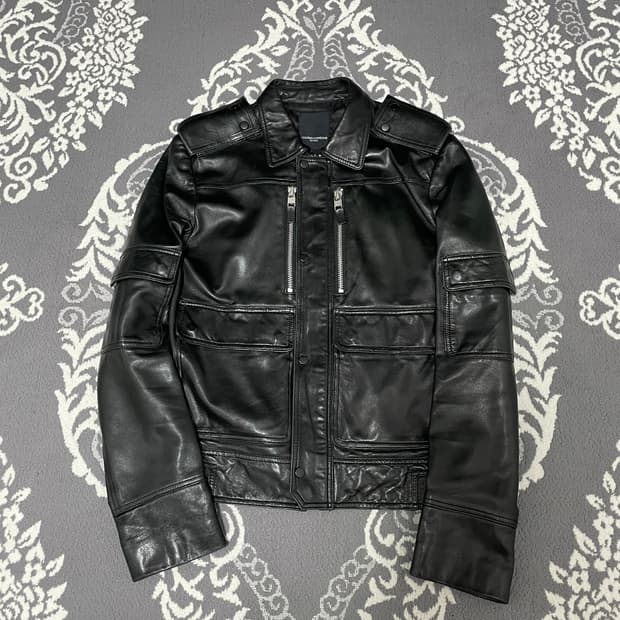 Codes Combine Leather Rider Jacket 