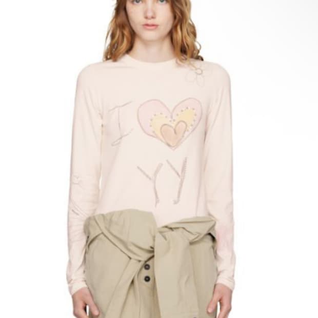 오픈와이와이 비즈 티셔츠 핑크