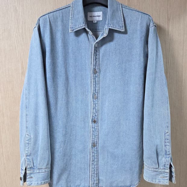 (착샷) 솔리드옴므 데님 셔츠 자켓 