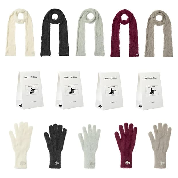 ANGEL WING GLOVE MUFFLER SET (IVORY)