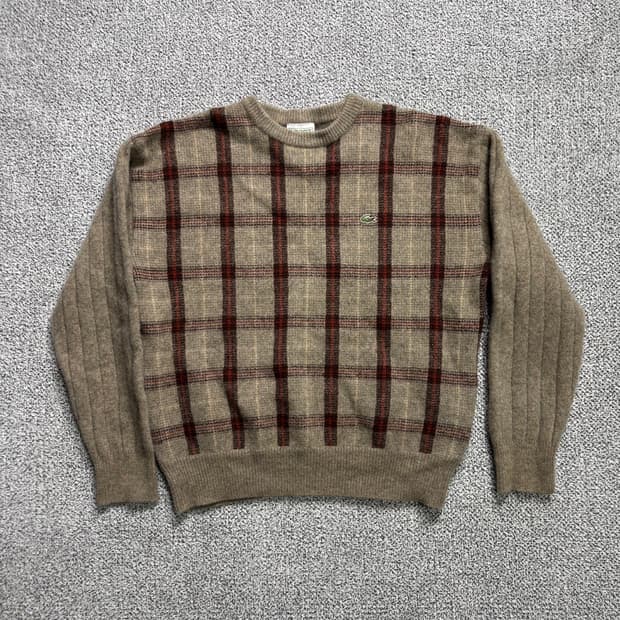 라코스테 스포츠 체크 니트 스웨터
