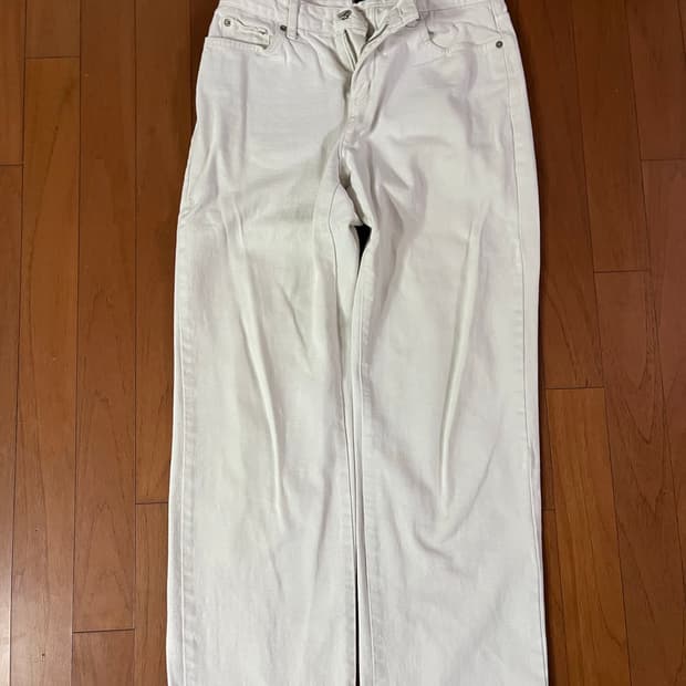 지플리시 와이드 데님 화이트 s