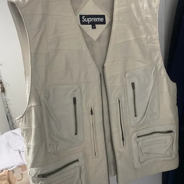 슈프림 패치워크 레더 베스트 