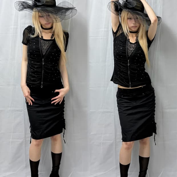 Two-Way Crystal Layered Blouse