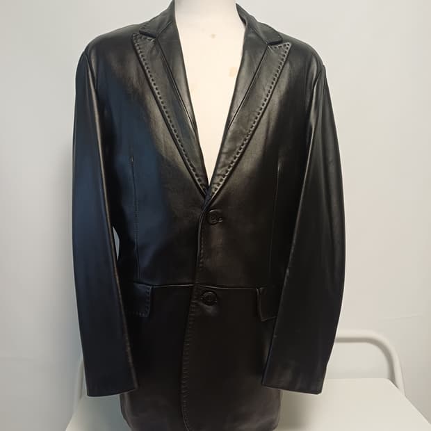 [KOLON] GGIO II 리얼 램스킨 핸드스티치 레더 자켓 (100)