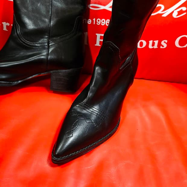 웨스턴 코 자수 레더 롱 부츠 250size