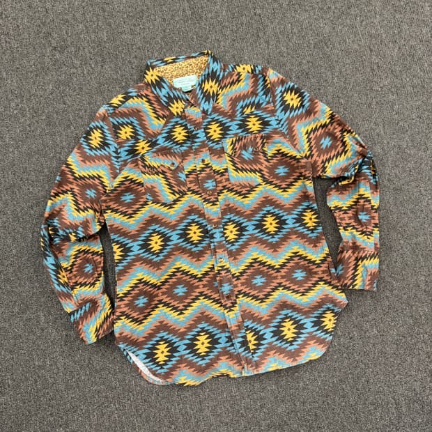 XL)American vintage 나바호 패턴 여성 웨스턴 셔츠