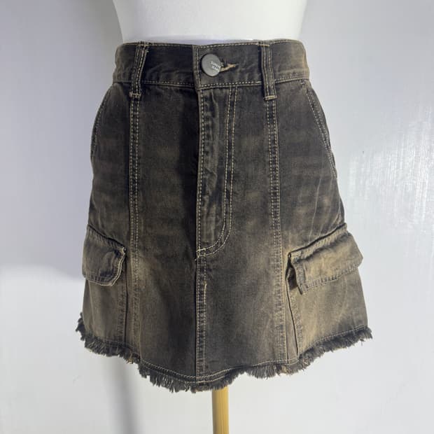 빈티지 워싱 데님 카고 스커트 y2k