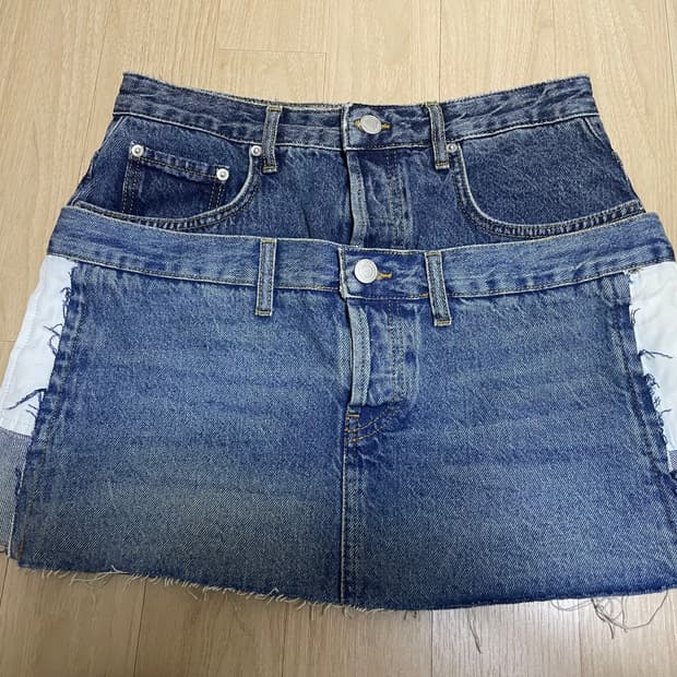 자라 데님 미니 스커트