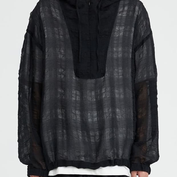 유스 우븐 후드 블랙 L사이즈