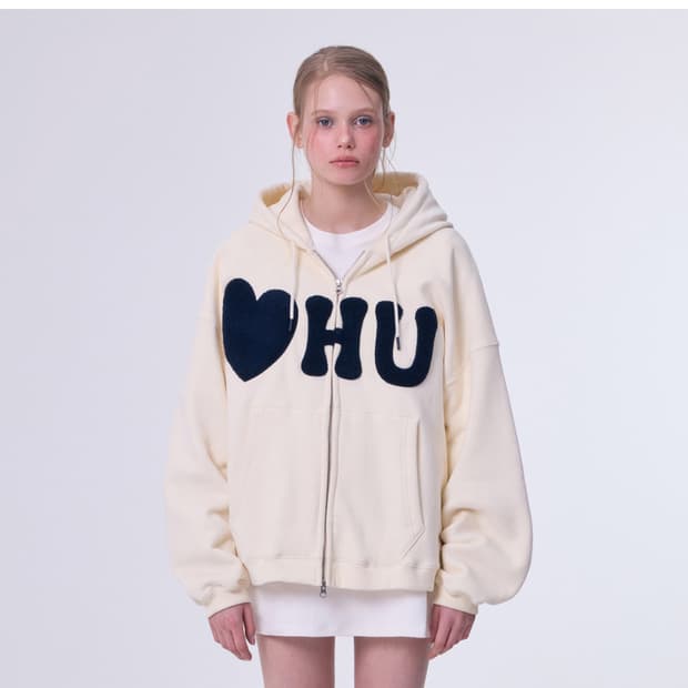 더오유 후드집업 크림네이비(택포)/주말동안만 판매