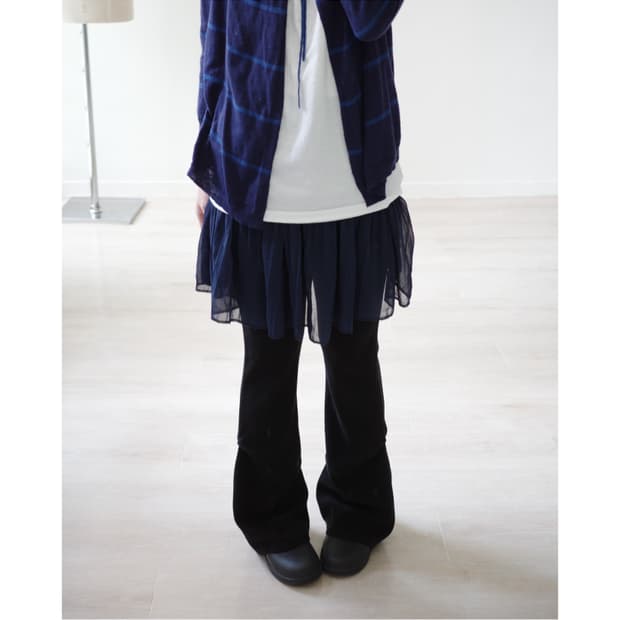  Midnight chiffon pleated layered skirt