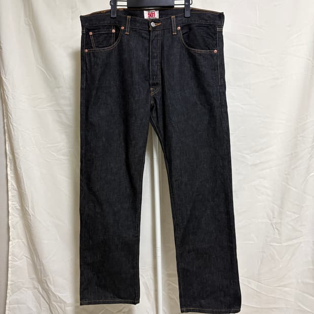 리바이스 501 스트레이트 블랙 생지 데님팬츠 / W38, L30