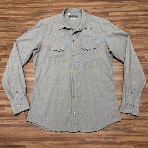 매장판 이태리제 돌체앤가바나 골드 웨스턴 하운드투스 그레이 셔츠 남방