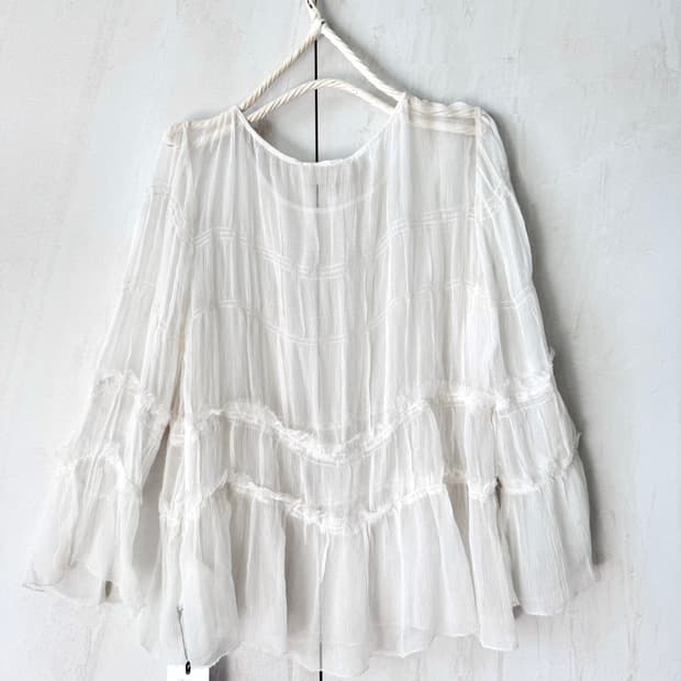 새상품 컨디션 7 For All Mankind 에스닉 화이트 블라우스 X