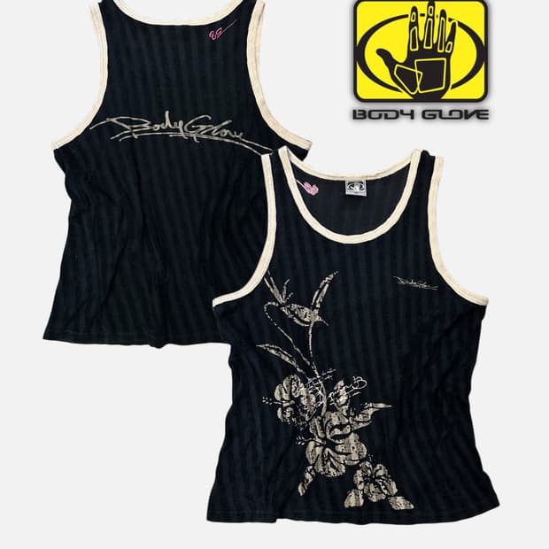 grunge printing stripe sleeveless