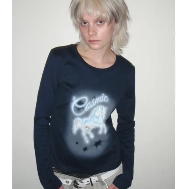 ERTR Cosmic Horse 코스믹 홀스 롱슬리브 네이비