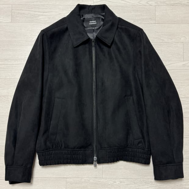 무신사 스탠다드 신세틱 스웨이드 미니멀 블루종 재킷 블랙 M