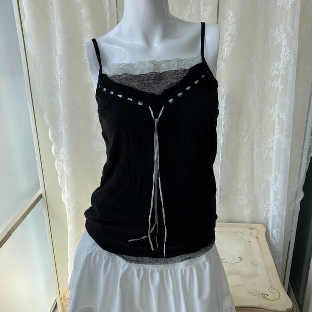 lace shirring sleeveless