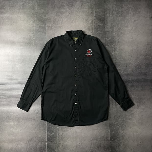 RIVER'S END 빈티지 블랙 다운버튼 코튼 셔츠 A00592