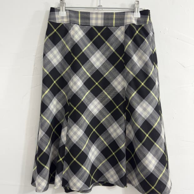 burberry check midi skirt