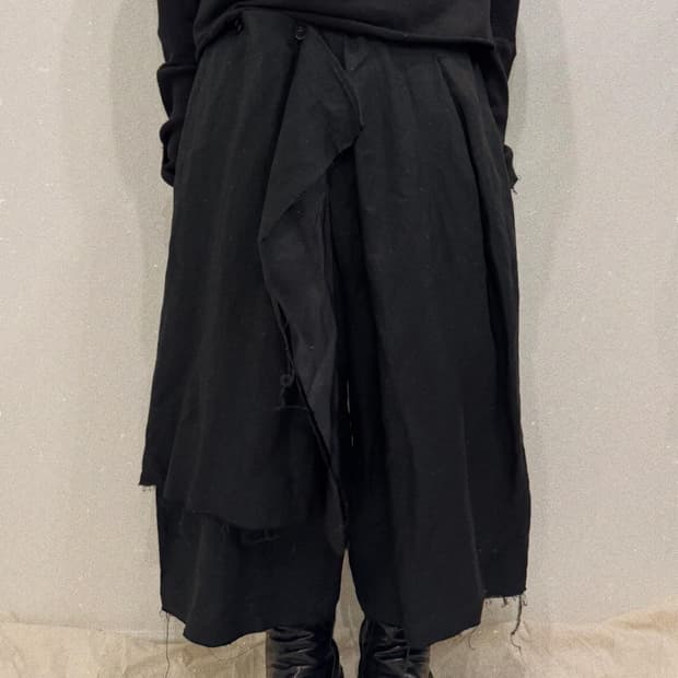 요지야마모토 패널 레이어드 하카마 팬츠