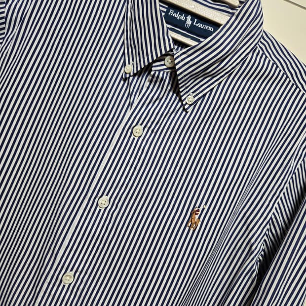 폴로 랄프로렌 여성 네이비 스트라이프 셔츠