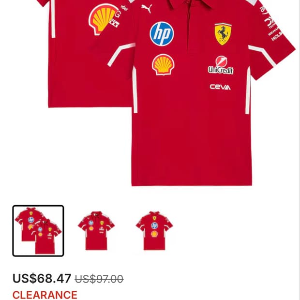 (공홈정품) F1 페라리 유니폼 M 새상품