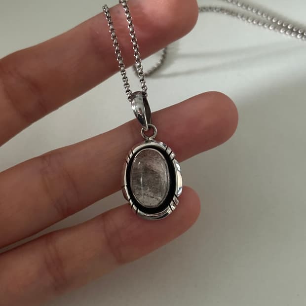  Vintage Quartz 925Silver Necklace