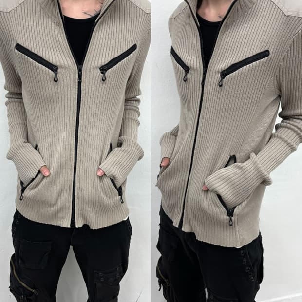 Nicole club for men diag zipper ribbed z