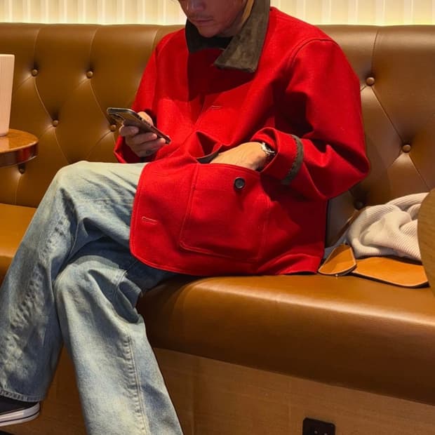 골든베어 울 스웨이드카라 코트