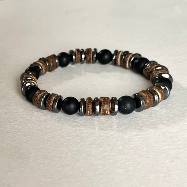 우드 원석 팔찌