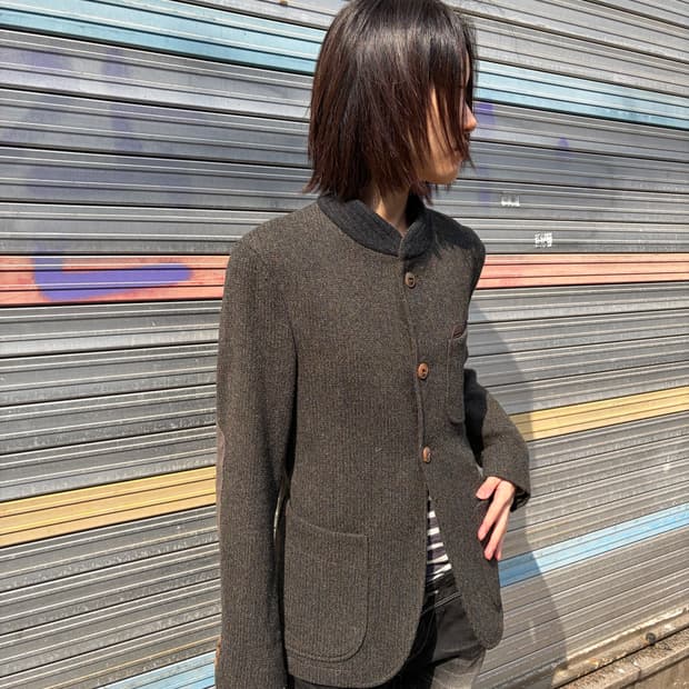 커스텀멜로우 울 숄카라 자켓