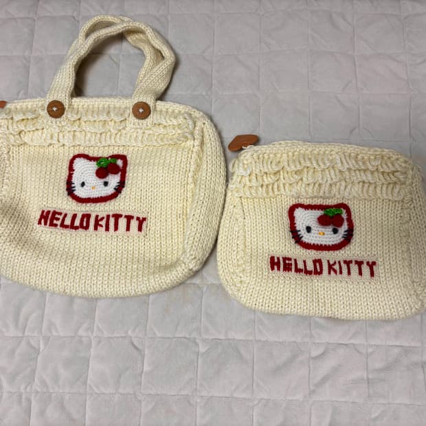 고전키티 니트백 , 니트파우치