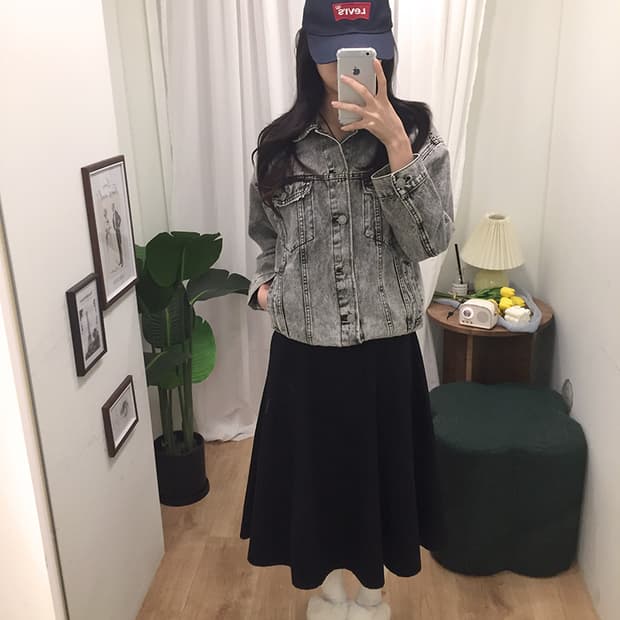 여성 자라 워싱 데님자켓 100