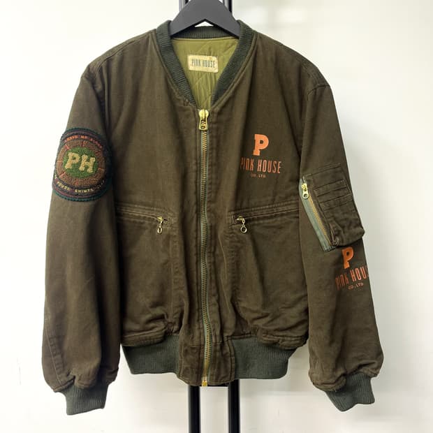 핑크하우스 90's 퀼티드 봄버 자켓