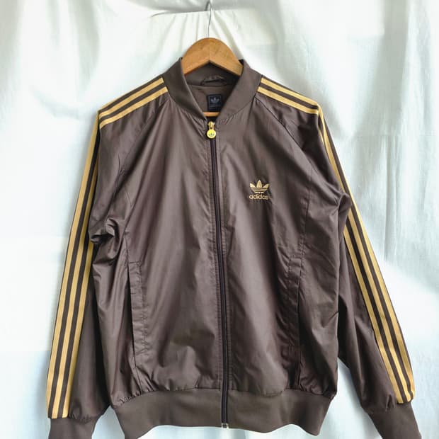 00s 아디다스 브라운 삼선 트랙 자켓